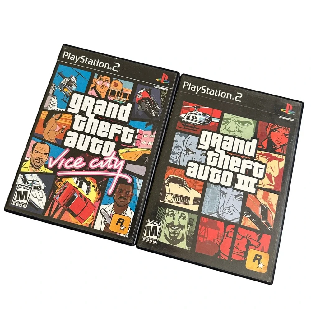 GTA Vice City & GTA III PS2 Bundle Both W/ Maps CIB Black Label
